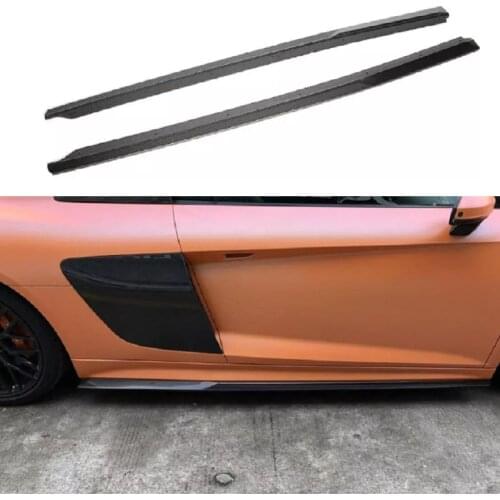 Car Accessories Fit For Audi R8 2016 2017 2018 Blade Door Aprons Real Carbon Fiber Side Skirts Bumper Kits