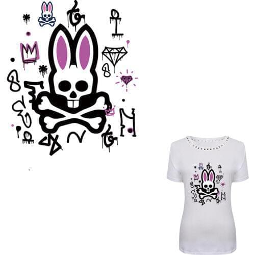 COSBILL Bad Rabibit Patches For Clothing A-level Washable Iron on patches Cartoon DIY Clothes Decoration Heat Transfer Y-012