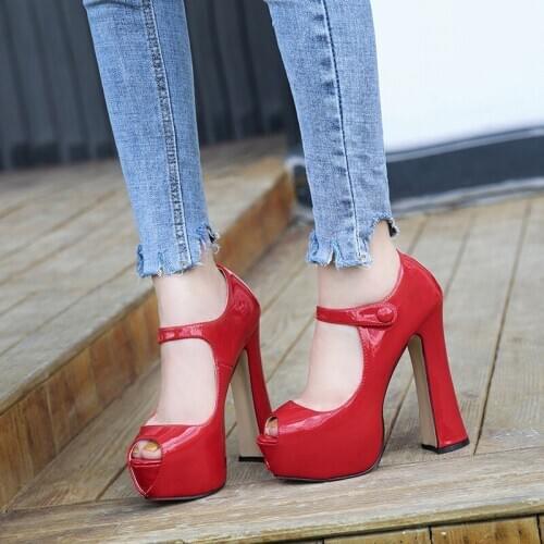 Big Size 35-46 Women Pumps Female 14cm Super Square High Heels Wedding Shoes Leopard Print Autumn Platforms Pumps DA0054