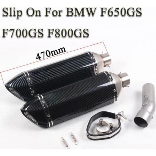 F800GS Motorcycle Exhaust Pipe Escape Modified Middle Tube Link Pipe Carbon Fiber Muffler Slip-on For BMW F650GS F700GS F800GS