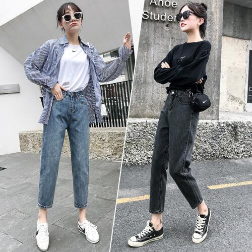 Ff9623 2019 new autumn winter women fashion casual Denim Pants boyfriend loose style high waisted jeans skinny womens