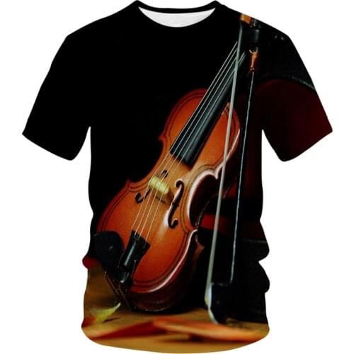New Creative Design Guitar Lifeline T Shirt Men Fashion Summer Cotton Print T-Shirt O-Neck Short Sleeve Tops Tees Homme