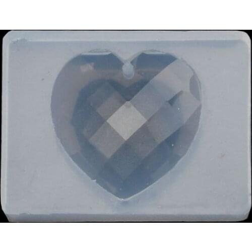 Faceted Heart Shape Pendant With Hanger Hole Resin Mold Jewelry Making Tools