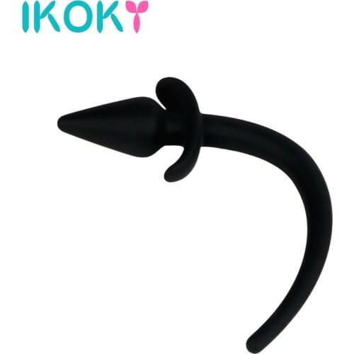 IKOKY Adult Sex Toys for Women Men Role Play Waterproof Butt Plug Anal Plug Silicone Anal Toys SM Dog Slave Tail