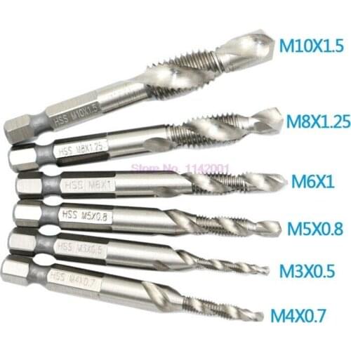20set Submarine express 6PC SM3-M10 composite tap drill bit thread spirals crew tap 1/4