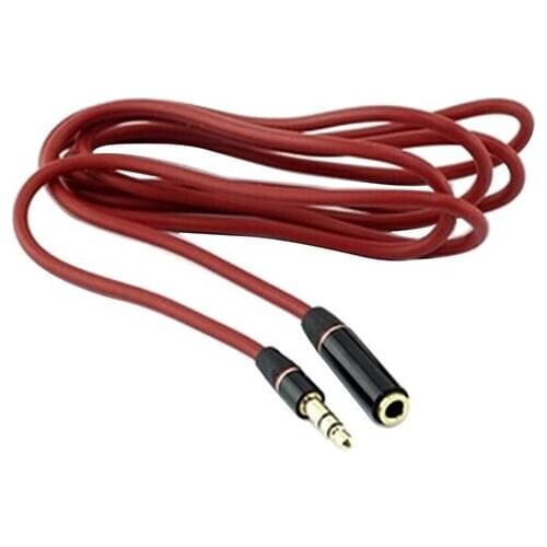 3.5mm Red Male To Female M/F Plug Jack Stereo Audio Headphone Extension Cable