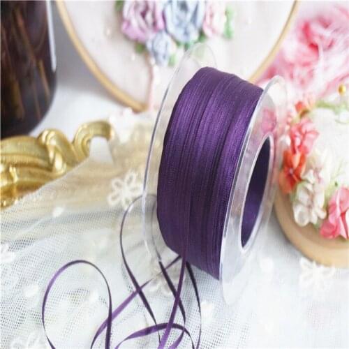 New color 2mm Solid colors of 100% pure silk embroidery ribbon thin taffeta high quality silk ribbon Anya Ribbon Handcraft