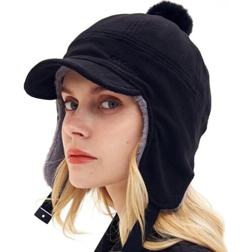 Fashion Winter Warm Bomber Hats Ear And Windproof Ski Cap Thick Plush Men Womens Snow Cap Ear Flaps