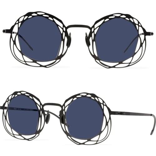 Fashion Irregular Hollow Sunglasses European and American Neutral Nylon Color Trend Sunglasses