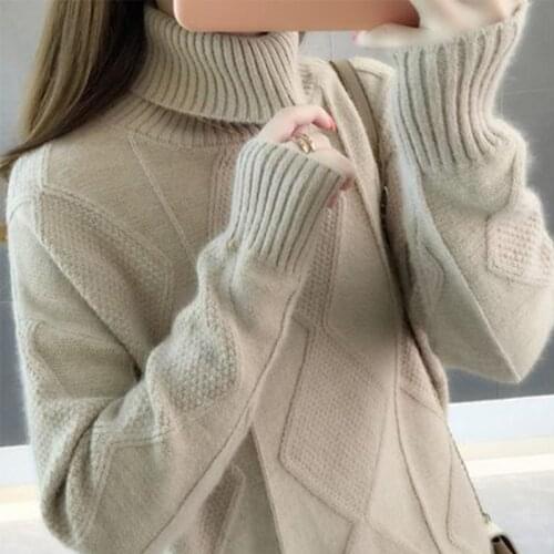 Trendy Womens Sweaters New Autumn Winter Tops Turtleneck Sweater Women Thick Warm Pullover Jumpers Knitted Sweater