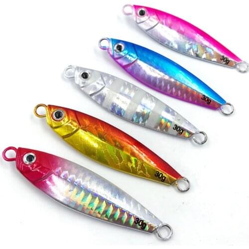 Deep Sea Zebra Glow Slow Sinking Jig Fishing Jigging Lure Jigbait Spoon Baits 7/10/15/20/30g