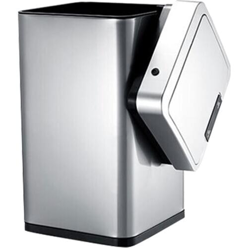 Stainless Steel Home Simple Induction Trash Can with Lid Intelligent Sensing Large Square Europe Style Automatic Car Trash Bins