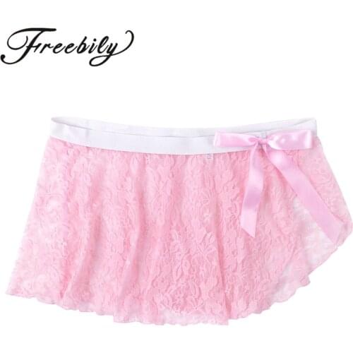 Mens Sexy Sheer Lace Sissy Skirts Panties Tulle Crossdressing Underwear