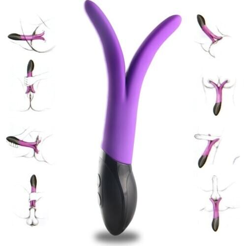 Soft 2 Flexible Head Waterproof Vibrator Rechargeable Multi-Functional G Spot Massager Sex Toy Silicone Dual Motors For Women