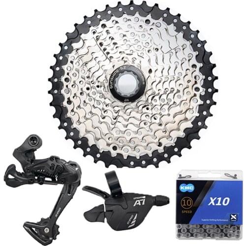 10 Speed MTB Bicycle Groupset 11-42T Cassette Shifter Rear Derailleur X10 Chain Mountain Bike 1X10s Set For x5 x7 Deore M6000