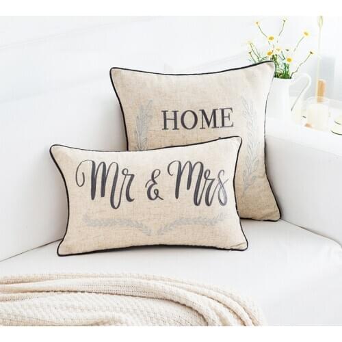 Lover Couple embroidery cushion cover Valentines Day decor pillowcase sofa chair bed car home pillow cover 30*50 lumbar pillow