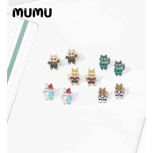 2020 New My Hero Academia Earring Cute Cat Acrylic Earrings Resin Epoxy Handmade Jewelrys
