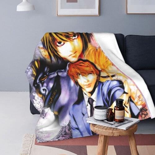 Death Note Blankets Coral Fleece Plush Textile Decor Yagami Light Portable Soft Throw Blankets for Bed Outdoor Bedding Throws