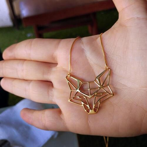 Origami Fox pendant necklace bijoux renard Fuchs bridesmaid gifts jewelry