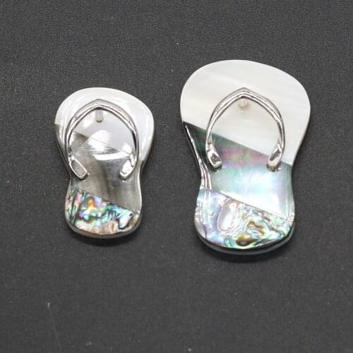 Natural Shell Pendants With Hand-Carved Lifelike Slippers-Shaped Pendant for Jewelry Making DIY Necklace Earrings Accessories
