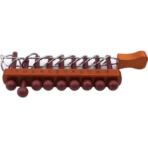 Hot Special Educational Toys Brain Teaser Wooden Chinese 9 Linked Rings Puzzle Great Gifts For Kids