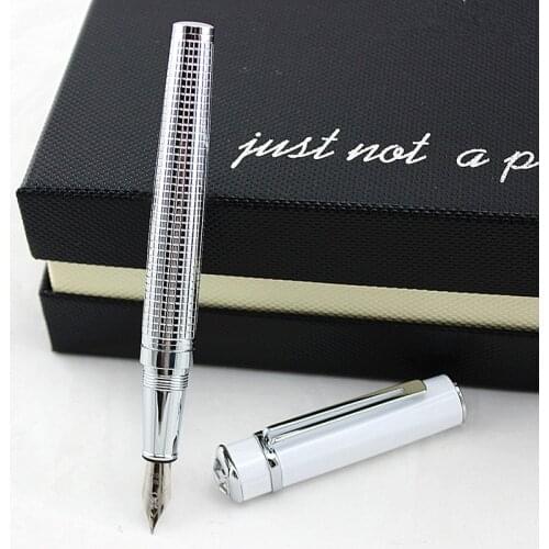 High Quality 0.5mm Nib Finance Fountain Pen with Diamond Metal Ink Pen for Gift Office Stationery