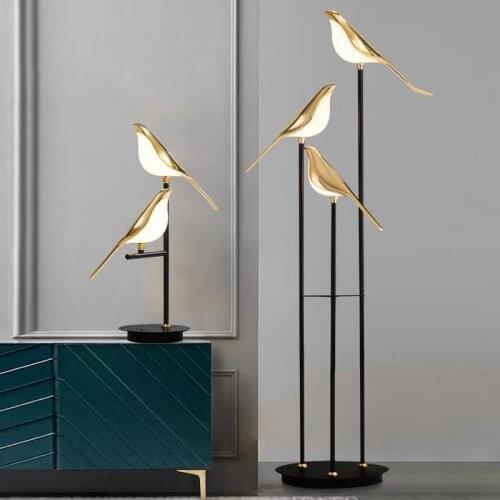 Modern simple lighting LED desk lamp bedroom study hall luxury decoration reading lamp Nordic style golden bird metal acrylic