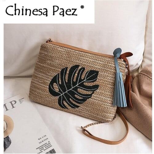Crossbody Bags for Women 2019 Ladies Tassel Pineapple Leaves Woven Wild Messenger Bag Shoulder Bag sac main femme luxury handbag