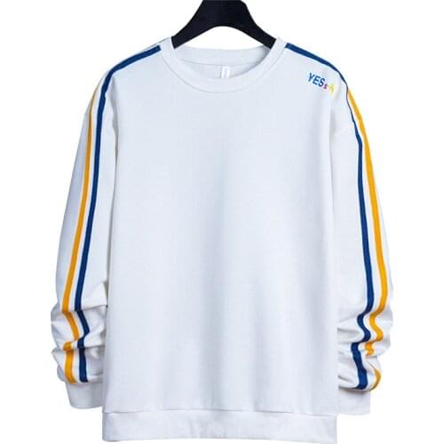 Mens Loose Stripe Sweatshirts 2021 Spring New Casual Tracksuits Men Printing Hoodies Streetwear Mens Sweatshirts Pullover Tops