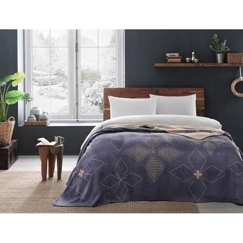 Tac Brenna Cotton Blanket Blue Double