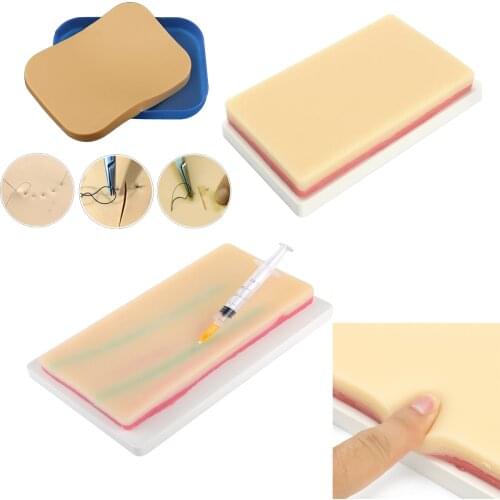 Suturing Practice kit - Medical 3 Layers Suture Pad Human Skin Training Model Needle Set Suture pad Venipuncture pad
