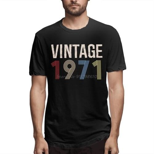Vintage 1971 50th Birthday T Shirt Oversized Cotton Short Sleeve T Shirt Men Cotton Tees Streetwear Harajuku