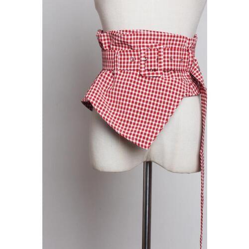 Womens runway fashion plaid Cummerbunds female Dress Corsets Waistband Belts decoration wide belt R1835