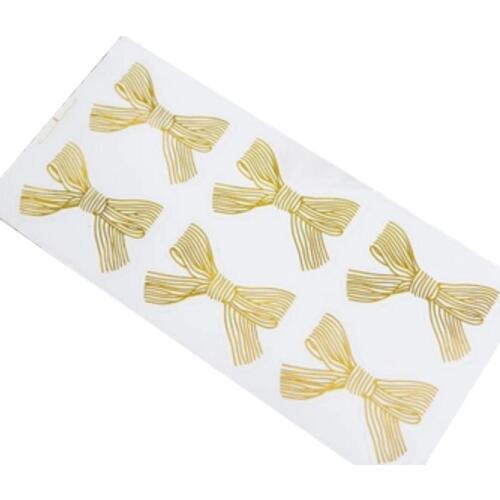 60pcs/lot Golden Big Bow Gold 4.5*3CM Handmade Cake Sweet Candy Packaging Sealing Label Sticker Adhesive Gift Stationery