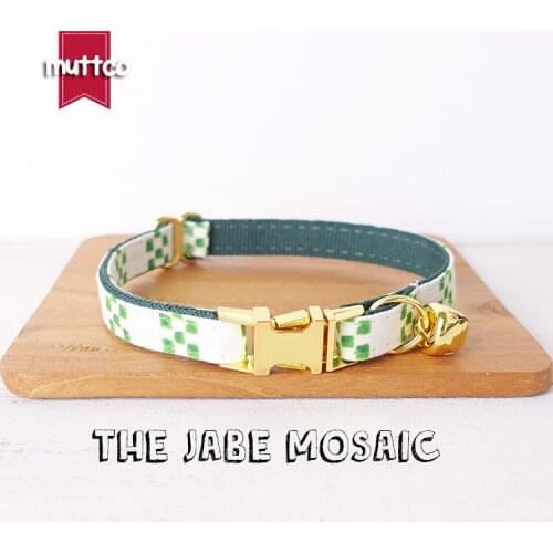 10pcs/lot MUTTCO retail with platinum high quality metal buckle collar for cat THE JABE MOSAIC design cat collar 2 sizes UCC095B