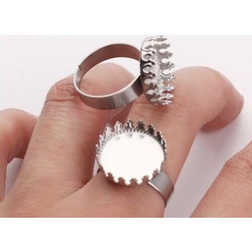 10pcs/lot Stainless Steel Adjustable Open Ring Cuff Men Women Trendy Simple Wholesale fyh5hd