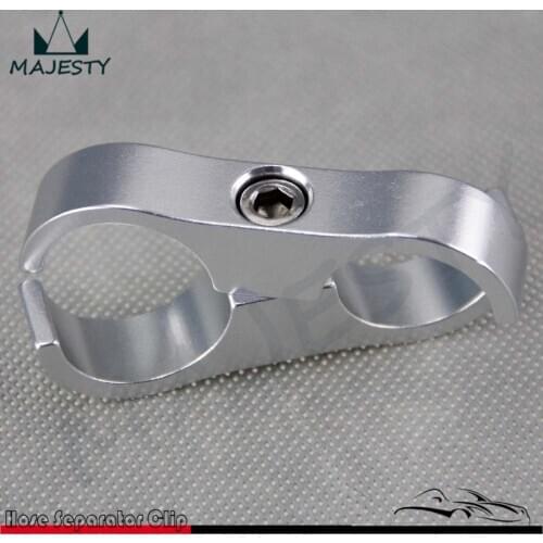 12-AN AN12 19MM Braided Hose Separator Clamp Fitting Adapter Bracket Oil line clip hood silver color