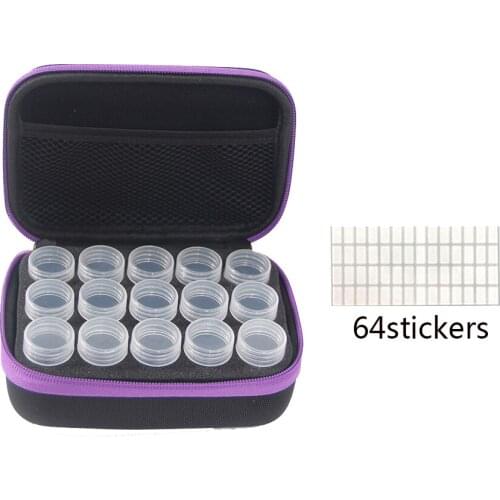 15 Bottles Diamond Painting Storage Carring Case DIY 5D Diamond Art Craft Container Embroidery Bag for Storage Jewelry Beads