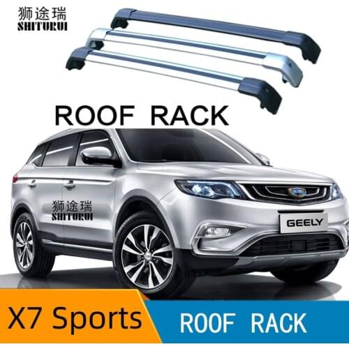 2Pcs Roof Bars for Geely X7 Sports 2018 2019 2020 Aluminum Alloy Side Bars Cross Rails Roof Rack Luggage Shayu