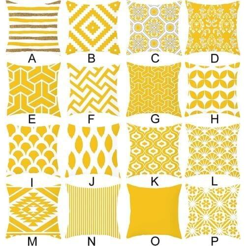 45*45cm Pineapple Leaf Yellow Pillow Case Sofa Car Waist Throw Cushion Cover pillowcase Dobby Throw Waist for Home Decor JJ20