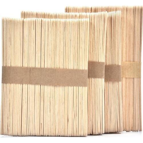 50Pcs/Lot Colored Wooden Popsicle Sticks Natural Wood Ice Cream Sticks Kids DIY Hand Crafts Art Ice Cream Lolly Cake Tools