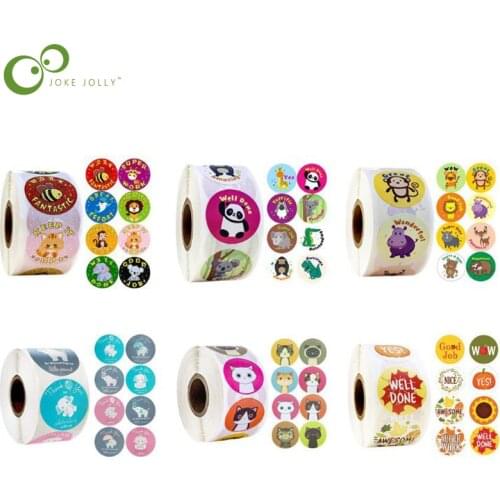 500pcs Reward Stickers Encouragement Sticker Roll for Kids Motivational Stickers with Cute Animals for Students Teachers GYH