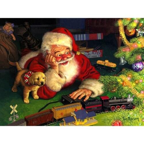 5D DIY Full Square Drill Diamond Painting Christmas Santa Claus Home Decor Picture of Rhinestones Full Square Festive Gift