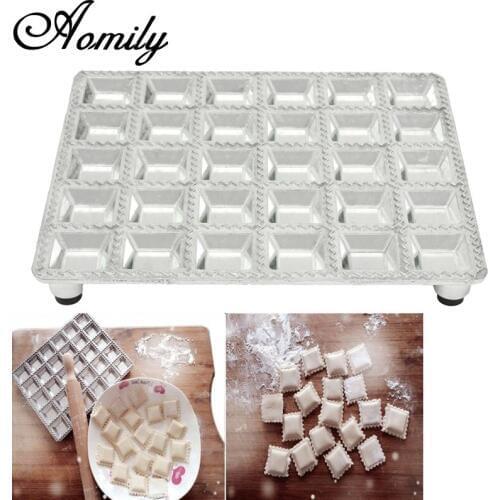 Aomily DIY 30 Holes Kitchen Ravioli Maker Pan Press Pasta Dough Dumpling Mold Home Kitchen Baking Cooking Tools Kitchenware Gift