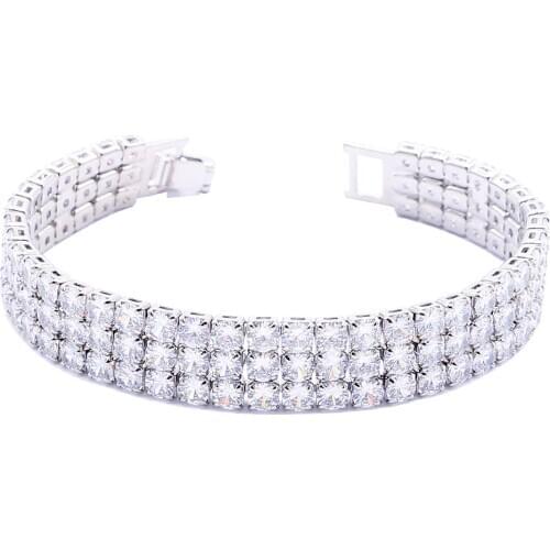 White Zircon 925 Silver Bracelet for Women Party Wedding Birthday Jewelry 5 Colors