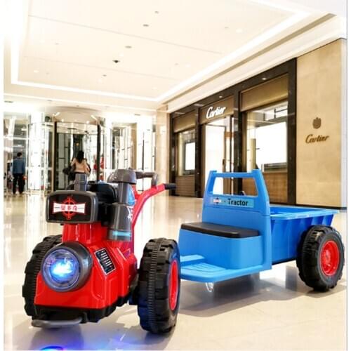 Free shipping children walking tractor Dongfanghong 1-7 years old can sit and charge can sit people electric car toy car