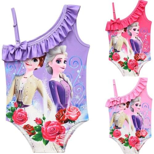 Disney Summer Toddler Infant Kids Baby Girls Elsa Princess Bikini One Piece Beach Swimsuit Frozen Girls Bathing Swimwear