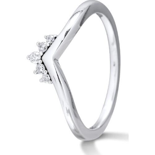 CKK Ring Tiara Wishbone Rings Women Anel Feminino 100% 925 Jewelry Sterling Silver Anillos Mujer Wedding Engagement bagues pour