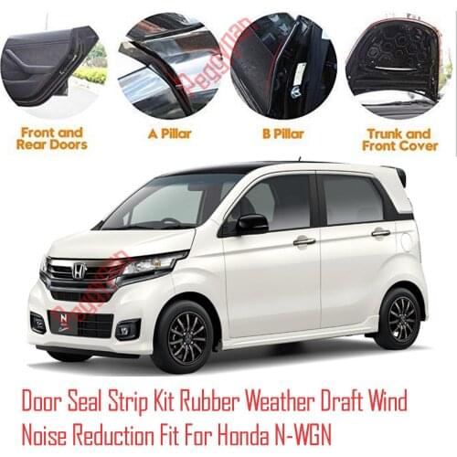 Door Seal Strip Kit Self Adhesive Window Engine Cover Soundproof Rubber Weather Draft Wind Noise Reduction Fit For Honda N-WGN
