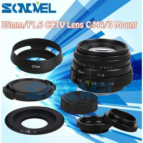 Fujian 35mm F1.6 CCTV Lens C Mount+Hood For Olympus Panasonic Micro 4/3 M4/3 G7 G10 GH3 GH2 GH1 GX1 GF6 GF3 EPL5 EPM1 OM-D EM10